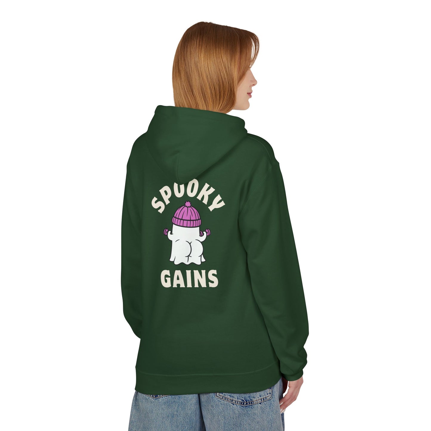 Spooky Gains Hoodie β Cute Halloween Gym Hoodie for Fitness Lovers