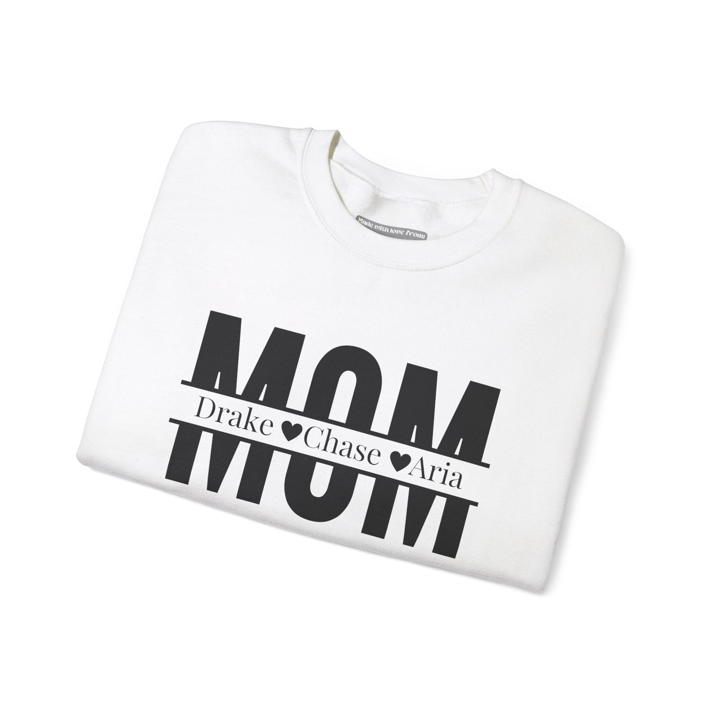 Customizable Mom Sweatshirt with kids name - Crewneck Sweatshirt