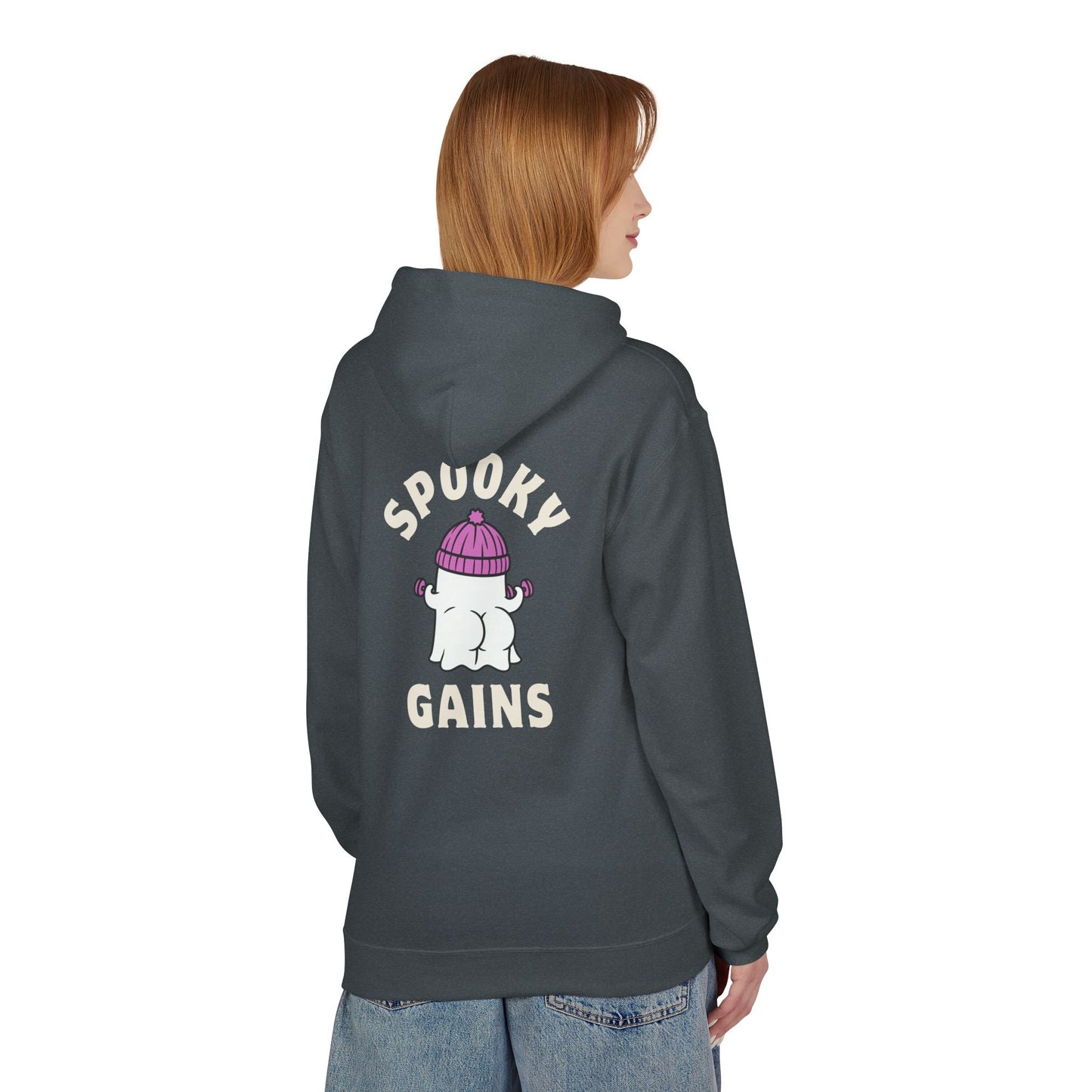 Spooky Gains Hoodie β Cute Halloween Gym Hoodie for Fitness Lovers