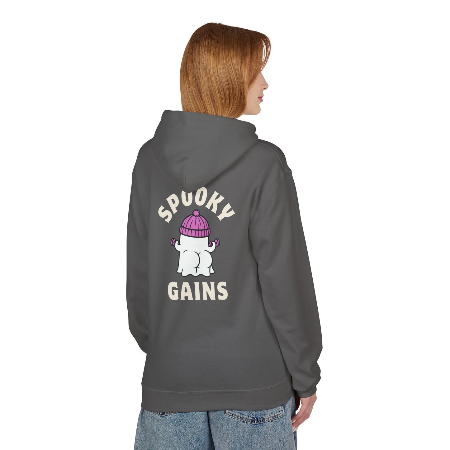Spooky Gains Hoodie β Cute Halloween Gym Hoodie for Fitness Lovers