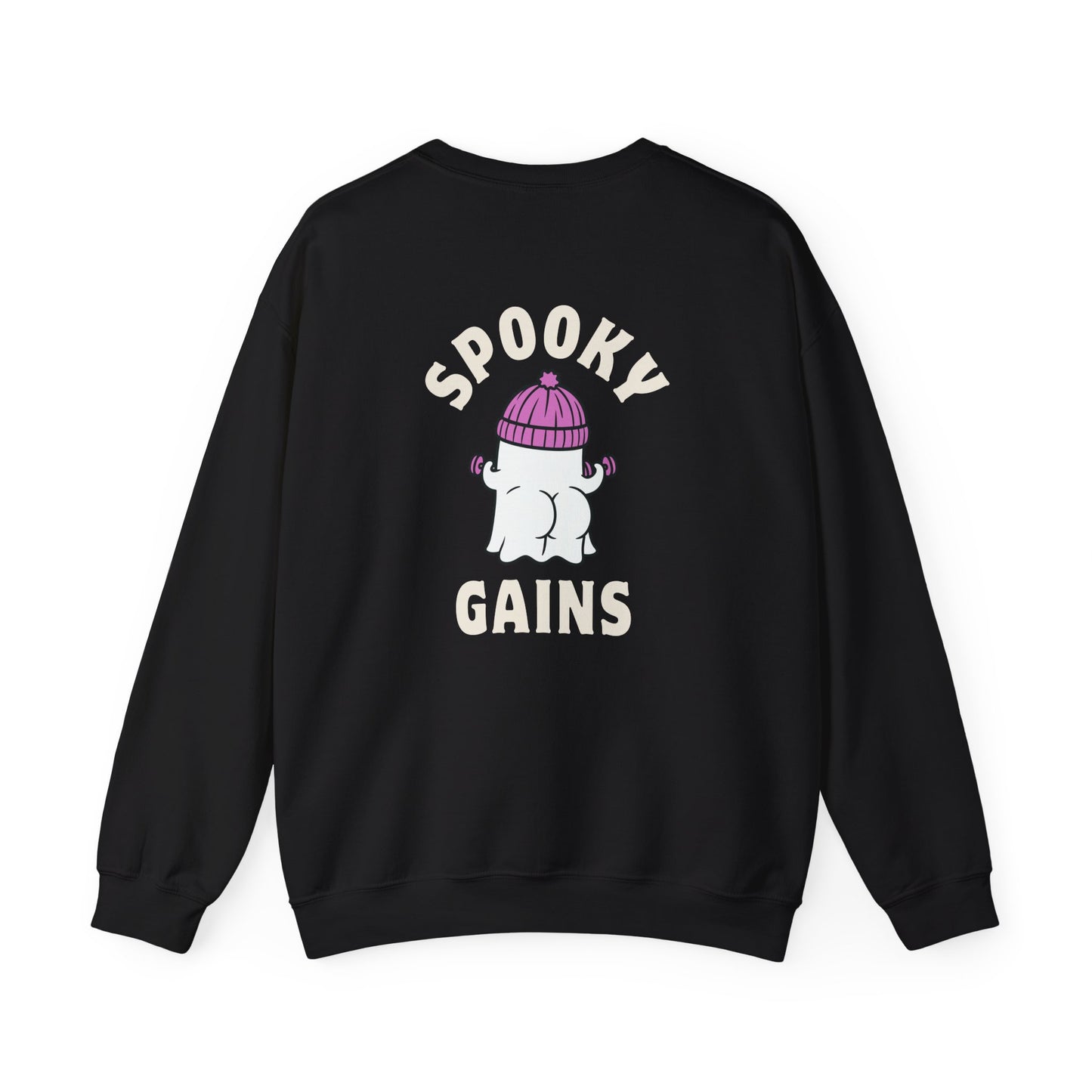 Spooky Gains Sweatshirt β Cute Halloween Gym Crewneck for Fitness Lovers