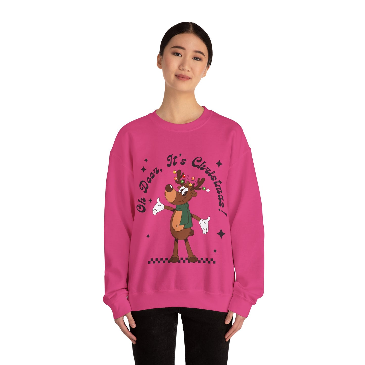 Oh Deer, It's Christmas! Groovy Sweatshirt