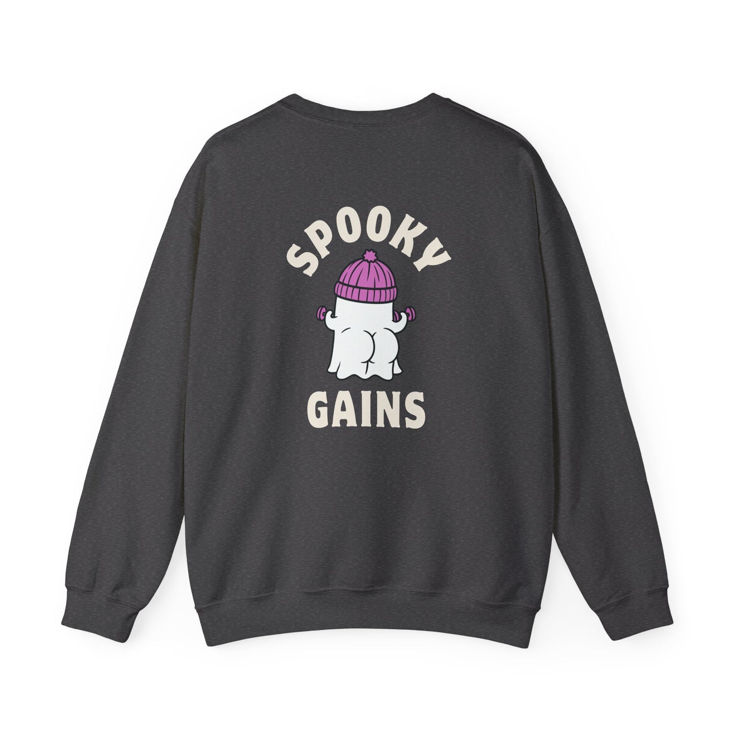 Spooky Gains Sweatshirt β Cute Halloween Gym Crewneck for Fitness Lovers