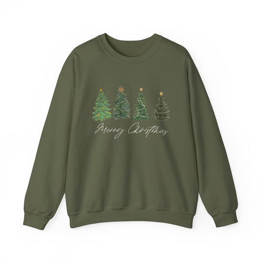 Merry Christmas trees Unisex Crewneck Sweatshirt