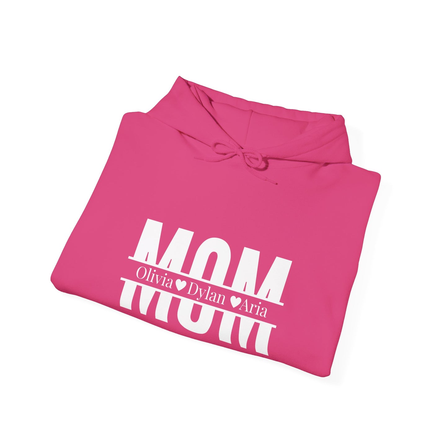 Customizable Mom Sweatshirt with kids name - Heavy Blend™ Hooded Sweatshirt