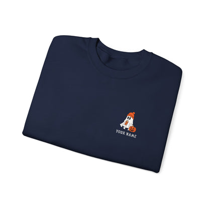 Personalized Ghost Crewneck – Custom Halloween Sweatshirt