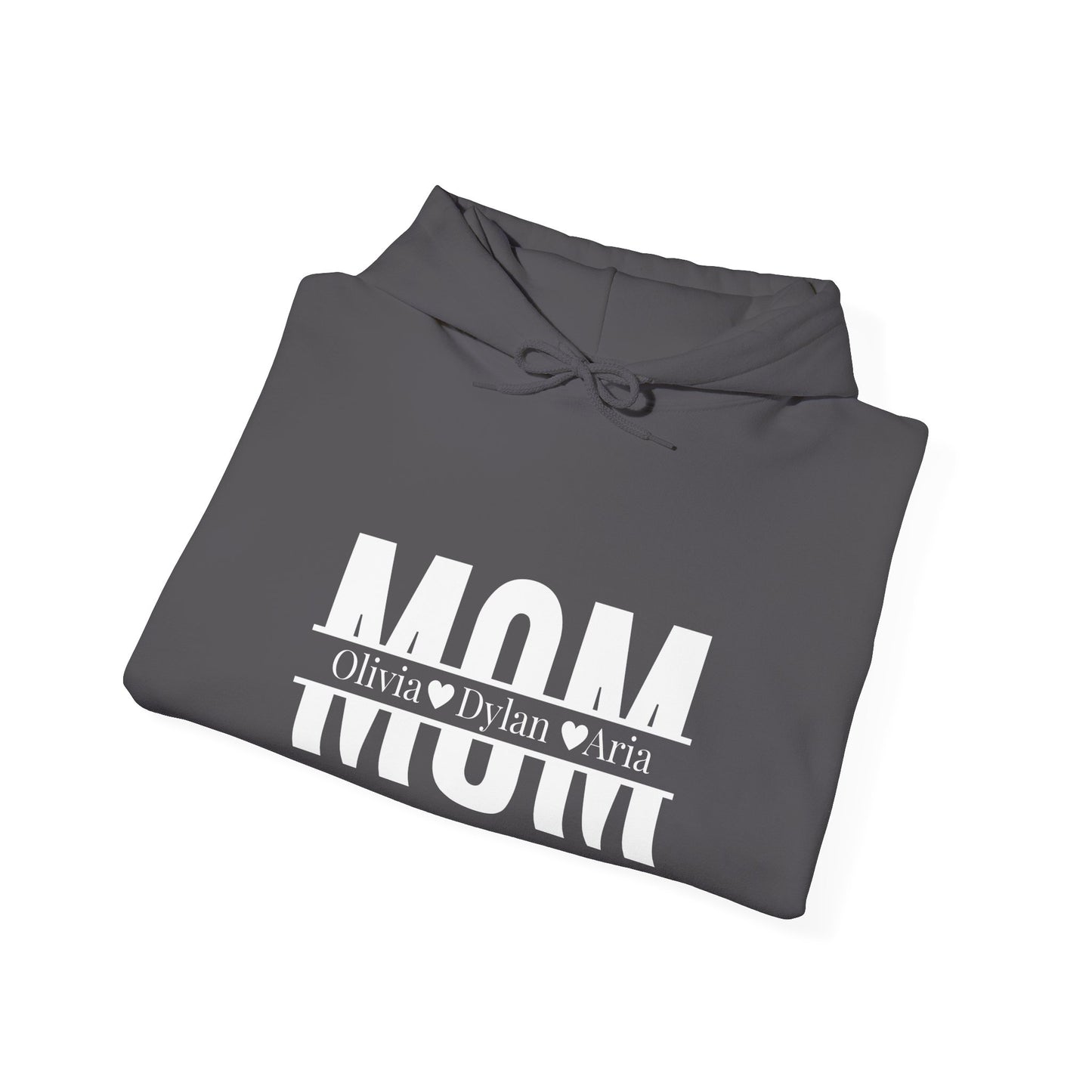 Customizable Mom Sweatshirt with kids name - Heavy Blend™ Hooded Sweatshirt