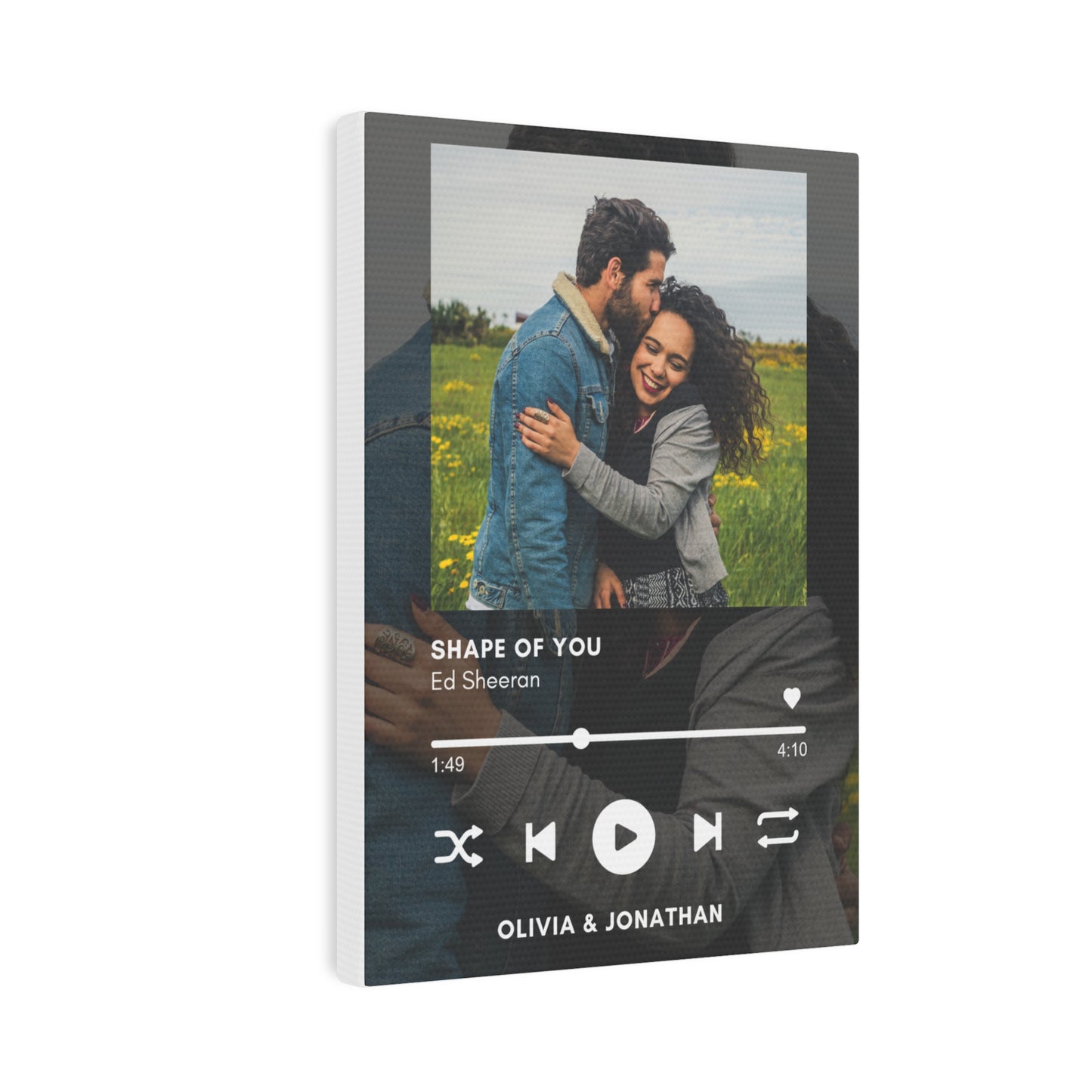 Personalised Canvas Photo Tile, Personalised Song Plaque With Stand, Any Photo / Song.