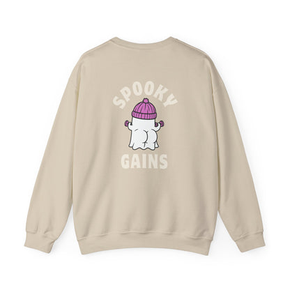 Spooky Gains Sweatshirt – Cute Halloween Gym Crewneck for Fitness Lovers