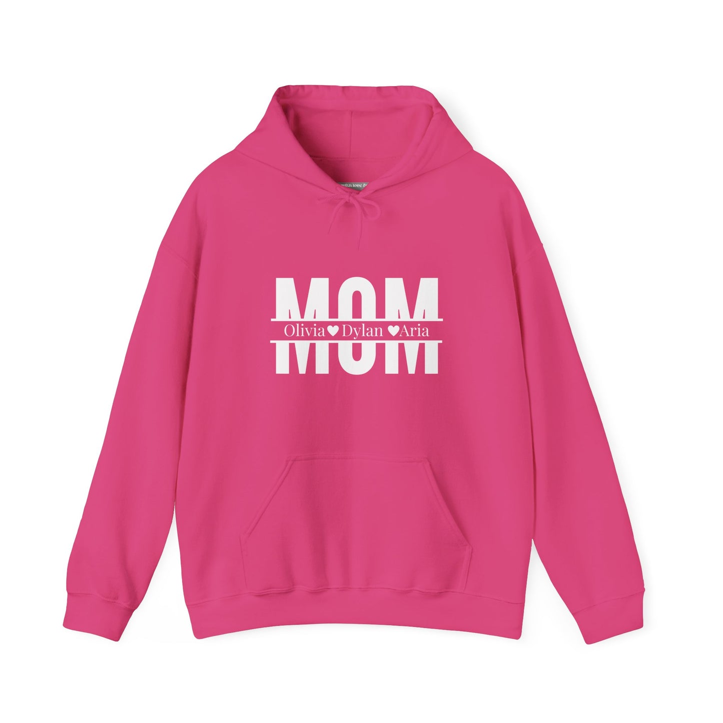 Customizable Mom Sweatshirt with kids name - Heavy Blend™ Hooded Sweatshirt