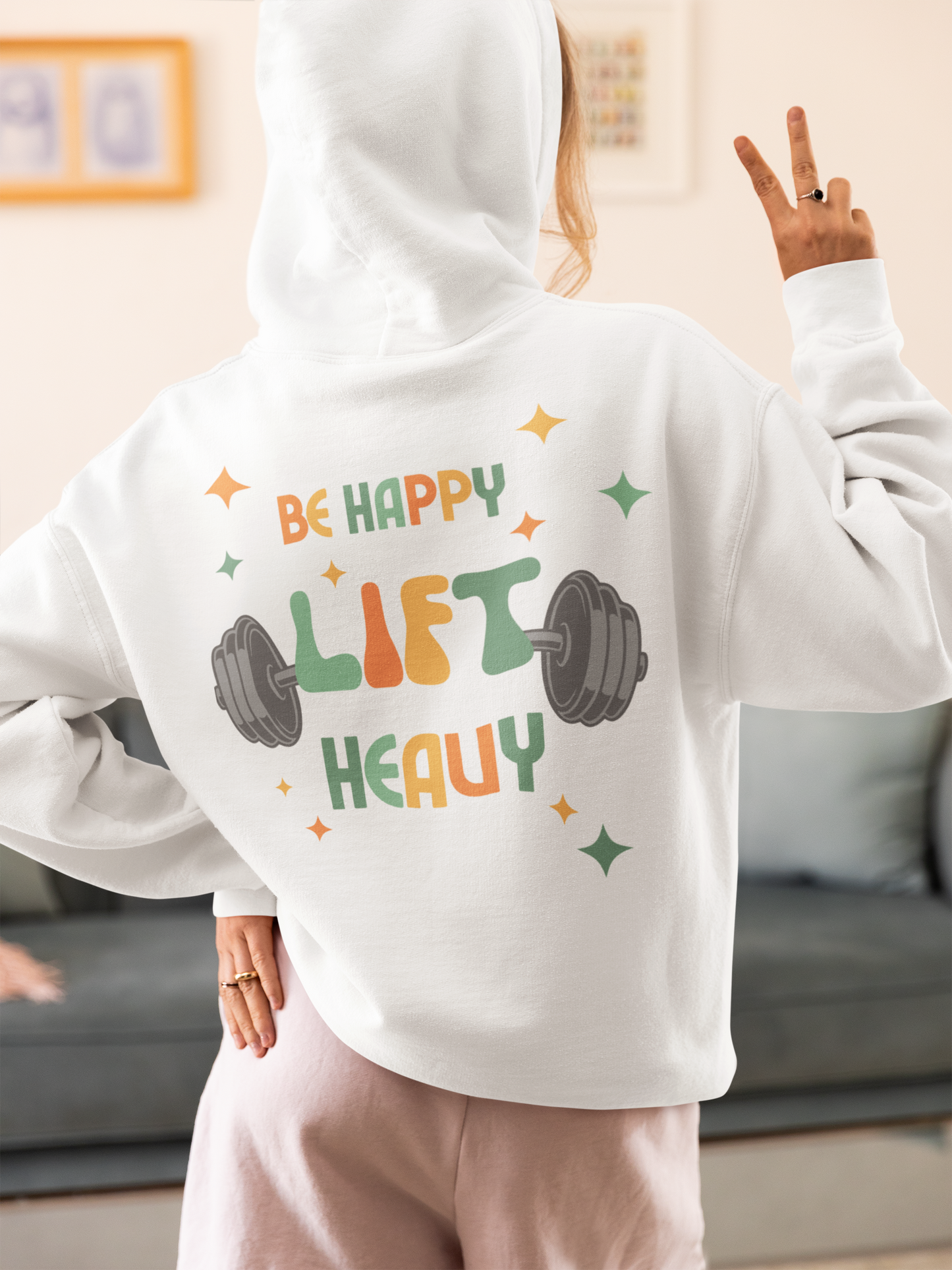 Be Happy Lift Heavy - Unisex Heavy Blend™ Hooded Sweatshirt