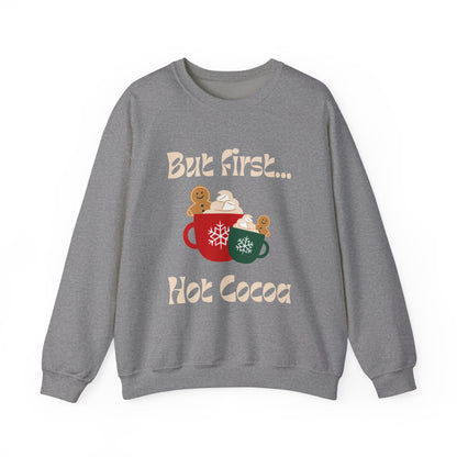 But first hot cocoa groovy Unisex Crewneck Sweatshirt