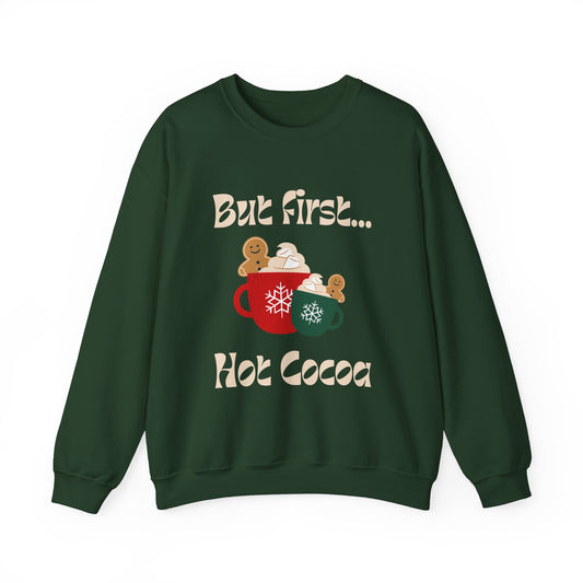 But first hot cocoa groovy Unisex Crewneck Sweatshirt