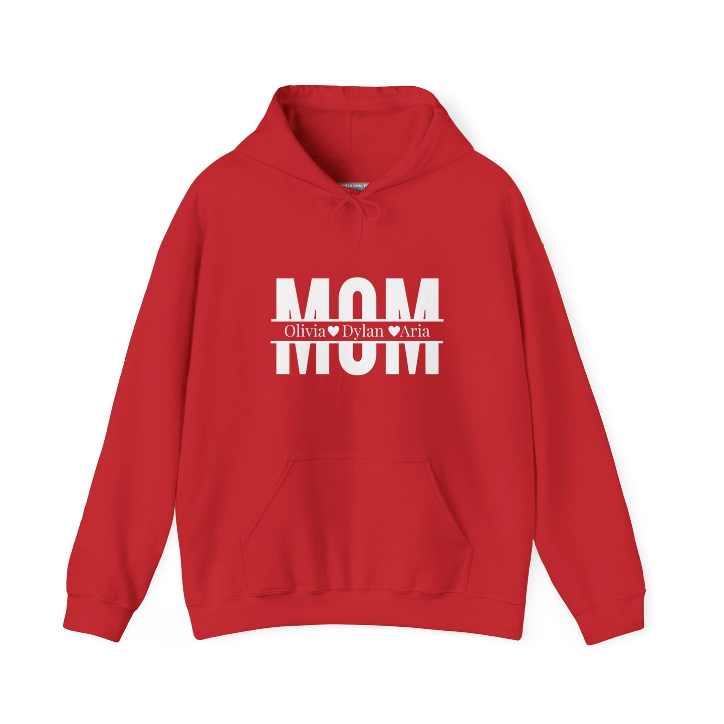 Customizable Mom Sweatshirt with kids name - Heavy Blend™ Hooded Sweatshirt