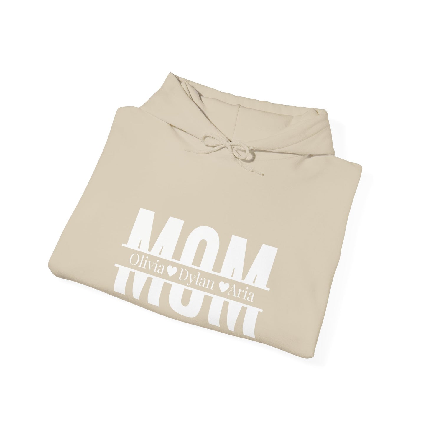 Customizable Mom Sweatshirt with kids name - Heavy Blend™ Hooded Sweatshirt
