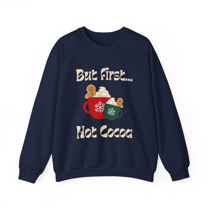 But first hot cocoa groovy Unisex Crewneck Sweatshirt